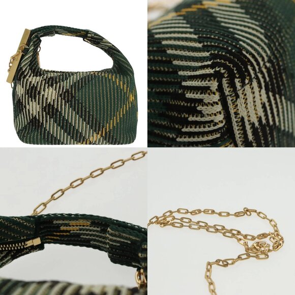 BURBERRY Mini Peg Duffle Bag Chain Hand Bag Green Auth 98935SV - Picture 15 of 15
